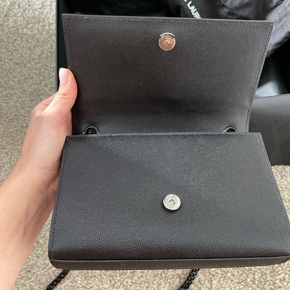 !SOLD! YSL SAINT LAURENT KATE SMALL CHAIN BAG IN GRAIN DE POUDRE - Picture 11 of 16